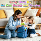 ORZbb Mini Magnetic Tiles Farm Animal Toys Toddler Travel Essentials Set with Case, Kids Magnetic Blocks Montessori Education Learning Sensory Preschool Toys for 3+ Year Old Boys Girls Gifts