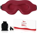 Sleep Eye Mask for Men Women, Sleeping Mask for Side Sleeper, Travel Blackout Night Blindfold Eye Shade Cover with Adjustable Strap (Red)