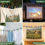 Travel Clothesline, Portable Retractable Clothes Line Outdoors, Camping Clothesline for Cruise Ship Cabin Essentials, RV Accessories, Indoor Laundry Drying with 12 Clips 13 Beads, 4.9-12ft