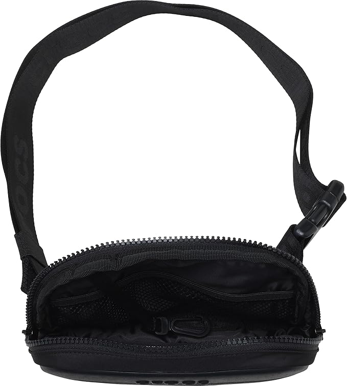 Crocs Classic Belt Waist Bag, Customizable Fanny Pack, Personalize with Jibbitz Charms, Black, One Size