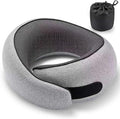 SZXYX Travel Pillows - 100% Pure Memory Foam Neck Pillow for Airplanes, Comfortable Breathable Cover, 360° Support Stowable Pillows for Sleeping, Car, Airport Travel Essentials, Warm Grey