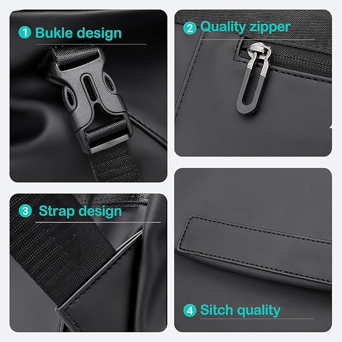 Water-Resistant Messenger Bag for Men & Women, Lightweight Crossbody Laptop Briefcase for Commute, 13 inch Laptops, Durable Shoulder Bag with Adjustable Strap