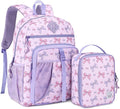 VASCHY Girl Kids Backpack & Lunch Bag Set, 2-in-1 School Bookbag with Insulated Lunch Box for Preschool, Daycare, Kindergarten & Elementary School – Pink Bow