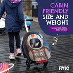 FLYTE Scooter Suitcase Folding Kids Luggage – Sammie the Spaceman, 18 Inch Hardshell, Ride On with Wheels, 2-in-1, 25 Litre Capacity