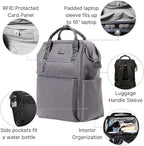 Baggallini Soho Backpack - Travel Laptop Backpack for Women - Lightweight Water-Resistant Luggage Bag, Smoke/Faux Python