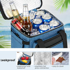 holuxer Insulated Lunch Bag & Lunch Box for Men - Double Deck Reusable Lunch Bag for Women Tote Cooler Bag Leakproof Soft Expandable - Extra Large Lunchbox for Work/Adult/Picnic/Outdoor (Blue，22L)
