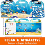 Reusable Sticker Books for Toddlers 1-3, Stickers for Toddlers 2-4 Years - Stickers for Kids Airplane Toys for Toddler 1-3, Toddler Travel Toys - Reusable Sticker Book Birthday Gifts for Boys Girls