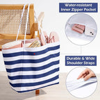 KALIDI Beach Tote Bag Women Large Waterproof Sandproof Shoulder Handbag Packable Grocery Bag Hobo Purse for Picnic Vacation