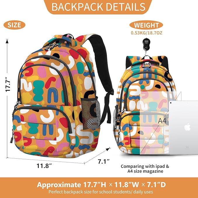 rickyh style School Backpack Travel Bag for Men & Women Lightweight College Back Pack with Laptop Compartmen