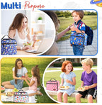 Lunch Box Kids, Lunch Bags for Women Men, Insulated Cooler Reusable Cute Lunch Containers for Boy & Girls, Adults Leak Proof Large Lunch Tote Bags for School, Work, Travel, Picnic Outdoor and Beach