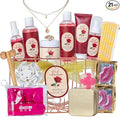 Mothers Day Gifts for Women, 23Pcs Bath and Body Gift for Women, Vanilla Rose Spa Gift Basket, Bath Gift, Spa Gift Kit, Home Spa Self Care, Necklace, Birthday, Christmas, Bridal Shower, Anniversary