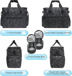 MYDAYS Dog Travel Bag, Pet Luggage Suitcase, Weekend Tote Carrier with Collapsible Bowl (Black1)