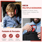 rockpapa Comfort Kids Headphones for School, Lightweight Foldable Portable Childs Boys Girls Teens Headphones Wired 3.5mm with 4.9ft Cord for Travel Airplane Tablet Phone Pad Laptop Black/Red