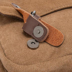 Vintage Genuine Leather Waxed Canvas Briefcase Large Satchel Shoulder Bag Rugged Computer 15.6" Laptop Bag