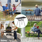 GARLLEN Folding Camping Table 176LBS Capacity, 4 Adjustable Height Roll-up Camping Table with Carrying Bag, Portable Aluminum Picnic Table for BBQ, Cooking, Outdoor, Tabletop 35" L x 16" W