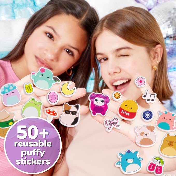 Original Squishmallows Puffy Sticker Playset, Over 50 Reusable Stickers