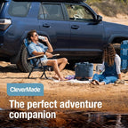 CleverMade Pacifica Collapsible Cooler Bag – Small Portable Cooler Bag for Travel, Foldable Insulated Cooler for Beach, Picnic & Road Trips, Holds Up to 18 Cans, Leakproof Soft Carry Cooler - Ocean