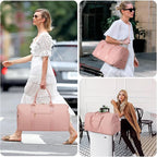 Duffle Bag for Travel, Weekender Bag with Shoe Compartment, Carry On Overnight Bag for Women with Toiletry Bag, Gym Bag with Wet Pocket, Hospital Bags for Labor and Delivery Beige