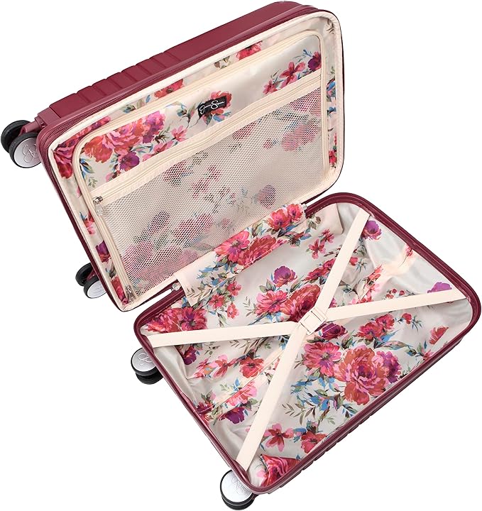Jessica Simpson Countryside 21" Expandable 8-Wheel Spinner Carry On Luggage Suitcase, Burnt Russet