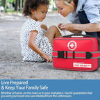 Besst Survivor 401 Piece First Aid Kit with Chest Seals -Labeled, Expandable & Mountable, Emergency Medical Kit for Home, Car, Camping & Outdoor, Waterproof Trauma Kits with Labeled Compartments