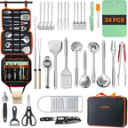 Gaialoop Portable Camping Cooking Utensils Set, Camp Kitchen Set with Organizer Bag, RV Essentials Outdoor Cooking Utensil Kit for Travel, Picnics, Camping, BBQs, Parties