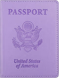 Passport Holder for Travel Men Women - Passport Cover, Passport Wallet Case Travel Essentials Travel Must Haves Accessories Blocking Leather Card Slot Protector for Stocking Stuffers Gifts, Purple