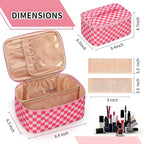 OCHEAL Makeup Bag Portable Cosmetic Bag For Women, Large Capacity Travel Makeup Case Organizer, Toiletry Bag for Girls Traveling With Handle and Divider-Pink
