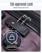 LIGHT FLIGHT Luggage Sets, 3 Piece Durable Suitcase Set with Spinner Wheels, 3 Pcs Hard Shell Lightweight Luggage with TSA Lock, Large Checked Travel Suitcases, 20/24/28 Inch,Purple