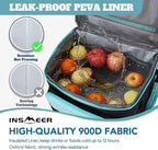 INSMEER Cooler with Wheels and Handle, 80 Cans/50L Rolling Cooler, Portable Soft Sided Cooler with Wheel, 2-in-1 Collapsible Trolley Cart, Large Coolerbag for Grocery Shopping