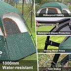 CAMPROS CP Upgraded 6/8 Person Camping Tents, Waterproof Windproof Family Tent with Larger Mesh Windows & Door, Double Layer, Easy Set Up, All-Season Dome Tent with Top Rainfly & Carry Bag