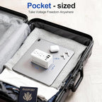 Voltage Converter US to Europe, 220V to 110V Step Down Converter for Travel, 2500W Power Converter Adapter Combo with USB-A USB-C and UK/AU/US/IT/EU Travel Plug Adapters, Hair Dryer Compatible