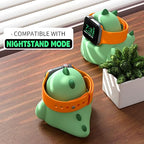 ELETIUO Charger Stand Compatible with Apple Watch Series Ultra2/Ultra/10/9/8/SE2/7/6/SE/5/4/3/2/1 (49/46/45/44/42/41/40/38mm),Dinosaur iWatch Charging Dock,Supports Nightstand Mode,Mint Green