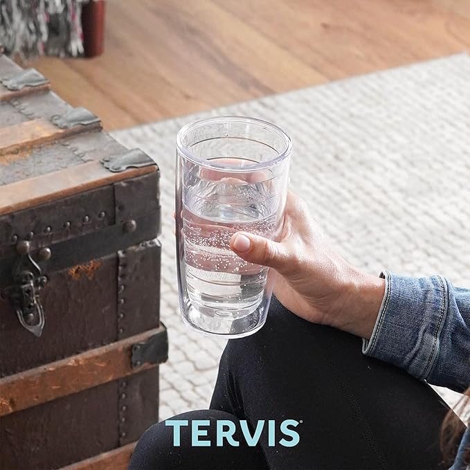 Tervis Clear & Colorful Tabletop Made in USA Double Walled Insulated Tumbler Travel Cup Keeps Drinks Cold & Hot, 16oz, Mangrove Green