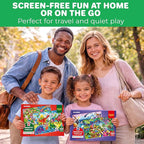 QUOKKA Magnetic Puzzles for Kids Ages 4-6 – 100 PCS Magnetic Puzzle Book for Toddlers 3-5 – 2 Puzzles & 2 Spot The Difference Maps – Search & Find Travel Games – Activity Book Dinos & City Cars