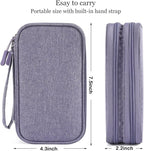 CAAORDKSO Cord Organizer Bag, Travel Cable Organizer Case Waterproof Accessories Pouch with Handle, Travel Electronic Carrying Bag for Cable, Cord, Charger, Phone, Power Bank, Earphone(Purple, Medium)