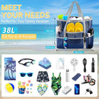 SRISE Mesh Beach Bag - Large Beach Tote Bag for Family Beach Bag for Toys & Vacation Essentials