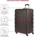 SwissGear 7366 Signature Hardside Expandable Luggage with Spinner Wheels and TSA Lock, Weekender Tote, Chocolate, 2-Piece Set (Weekender/27)