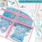 SLEEPING LAMB 6 Packs Clear Garment Bags for Dancers With 4 Pockets, 40" Kids Costume Bag for Travel and Dance Competition, Hanging Clothes Storage for Dress, Uniform, Pink