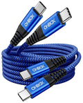 USB C to C Cable Fast Charging 6FT, 2Pack USB Type C Cable for Car Durable Braided iPhone USB C Charger Cable USBC to USBC Cord for iPhone 17/16/15/Pro Max/Plus, Samsung Galaxy S23 and More-Blue