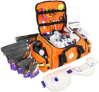 Lightning X Products Lightning X Pre-Stocked EMS/EMT Trauma Kit w/Large First Responder Bag & 256 Aid Medical Supplies - Orange