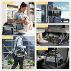 Lekereise Top-Expandable Pet Carrier 18x13x9.5 Inch Southwest Frontier Airline Approved Soft Sided Underseat to 15lbs Travel Carriers for Small Cats Dogs with Locking Safety Zippers Anti-Scratch Mesh