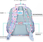 mibasies Kids Backpack for Girls: Girls Backpack 5-8 - Kindergarten Elementary School Bookbag for Girl - Flower Pinkish Blue