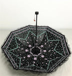 URAWESO Vintage Lace Parasol Gothic Lolita Umbrella UV Sun Protection Witch Cosplay Photoshoot Props Party Decoration