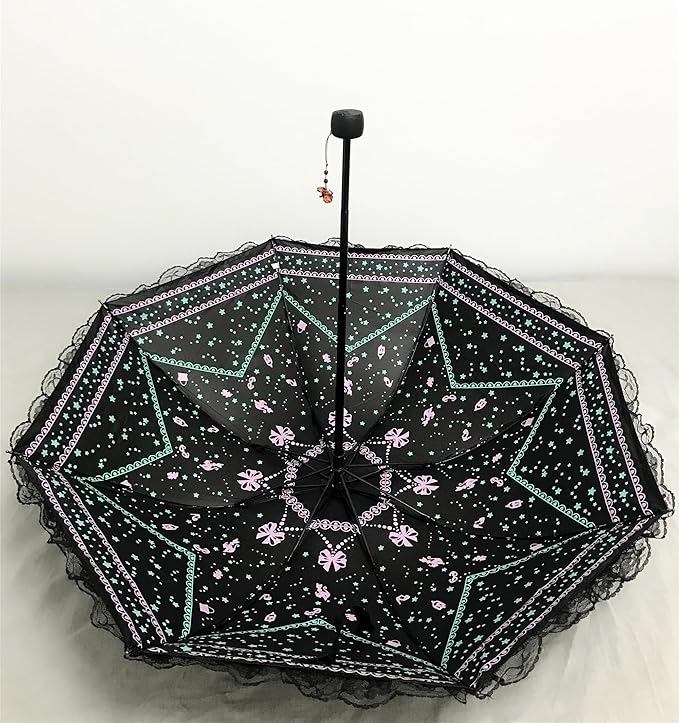 URAWESO Vintage Lace Parasol Gothic Lolita Umbrella UV Sun Protection Witch Cosplay Photoshoot Props Party Decoration