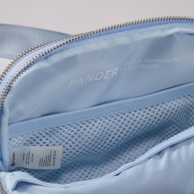 Pander Everywhere Belt Bag for Women, 5 Zipper Pockets Nylon Crossbody Fanny Pack Purse (Windmill Blue).