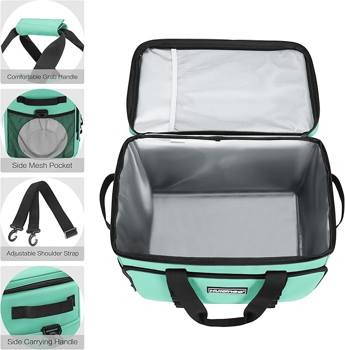 Soft Insulated Cooler Bag Collapsible Large Travel Coolers Soft Sided Coolers Ice Chest, Leakproof, Waterproof