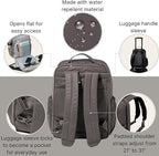 Baggallini Tribeca Expandable Laptop Backpack - 15"x11" Lightweight RFID Computer Bag for Work & Travel with Luggage Sleeve