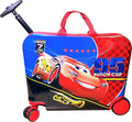 Fast Forward Ride-On 18" Suitcase For Kids/Tow-Along Toddler Carry-On Luggage With Wheels (Cars II)