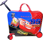 Fast Forward Ride-On 18" Suitcase For Kids/Tow-Along Toddler Carry-On Luggage With Wheels (Cars II)