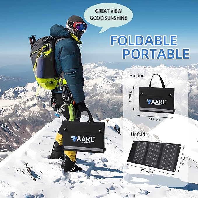 36W Foldable Solar Charger Portable Waterproof Panel Backpack Bag Quick Charging Power Station Compatible DC USB Tester Cables Port Cell Phone Pad Outdoor Camping Hiking